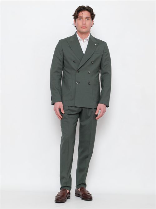 Abito Doppiopetto Uomo Verde Nuvola Drop Otto in Fresco Lana Stretch Sfoderato MANUEL RITZ | 3832A3738 25000038